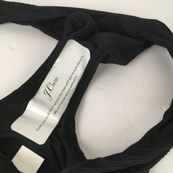 J. Crew Ribbed High-Rise Cheeky Bikini Bottoms in Black - Picture 4 of 9